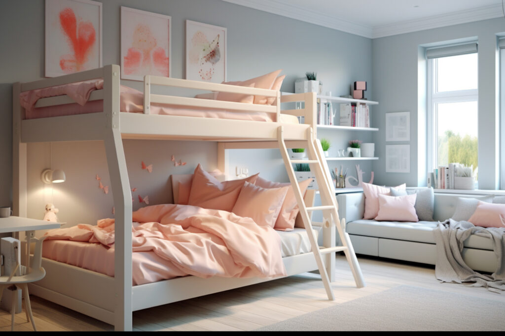 Hoogslaper met kast als slimme designoplossing voor de kinderkamer